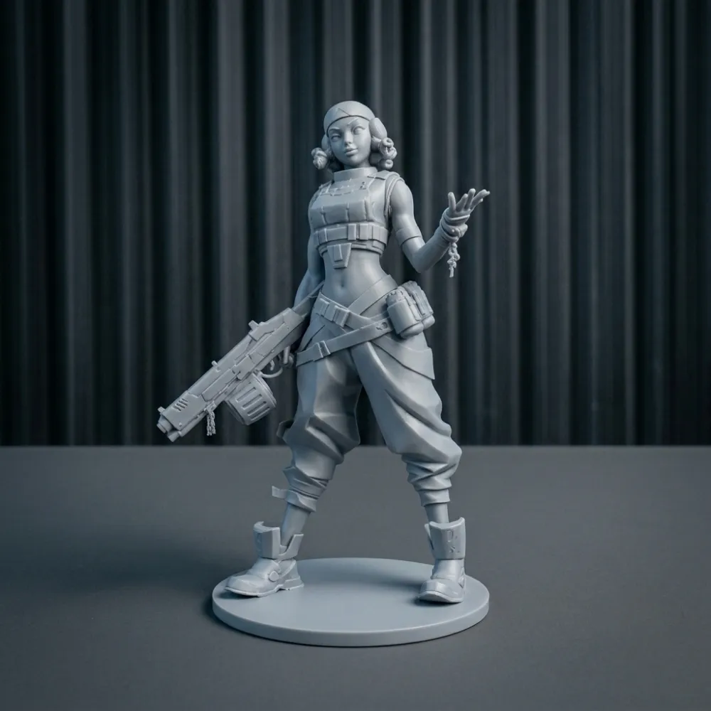 Figura coleccionable de Raze, personaje de Valorant, en 3D
